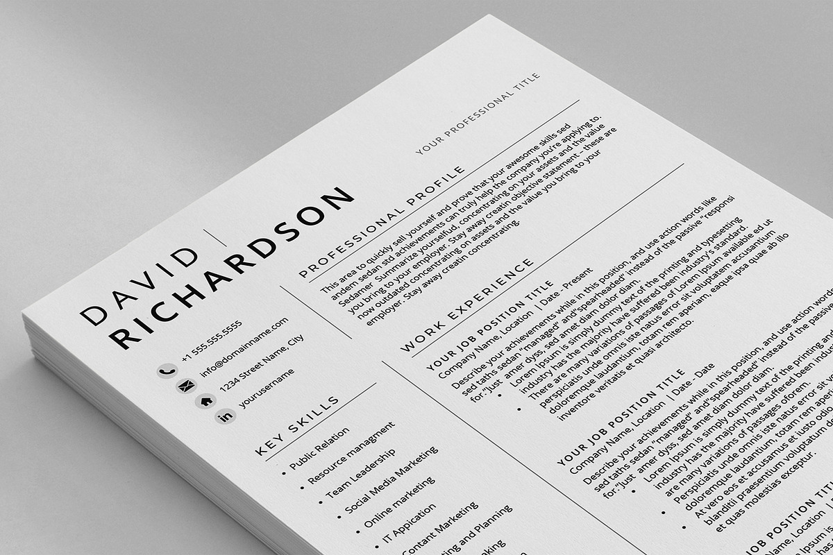 Canva Minimal Resume Template, a Resume Template by DesignDevisers (Photo 6 of 10)