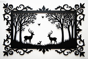 Deer Forest Frame Silhouette Bundle, an Illustration by Designs_River (Thumbnail 6 of 7)