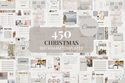 White Christmas Instagram Templates, a Social Media Template by SociallyyCreative (Thumbnail 1 of 10)