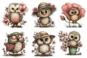 Whimsical Spring Owl Clipart, an Illustration by Dream Creation (Thumbnail 6 of 7)