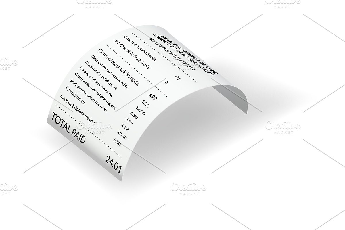 Payment check or receipts with, a Finance Illustration by the8monkey