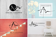 168 LETTER A SIGNATURE monogram logo, a Branding & Logo Template by Whimsical Logoshop (Thumbnail 4 of 16)