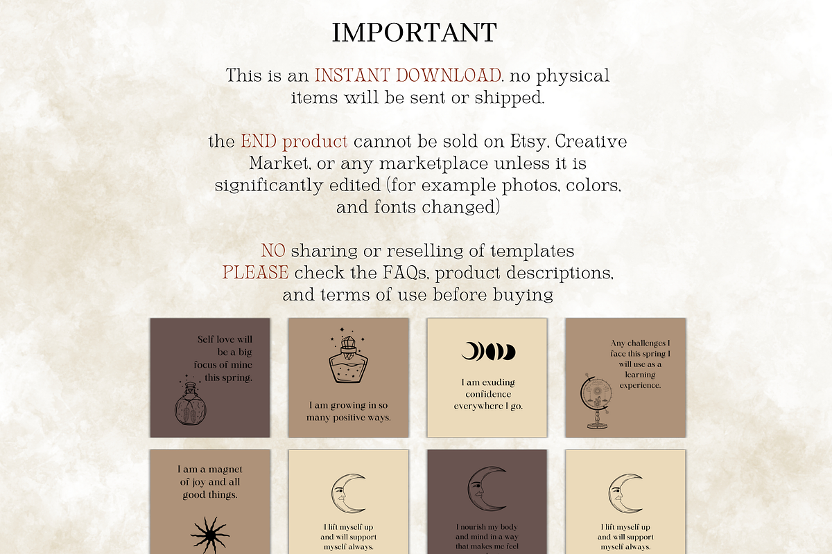 Witchy Affirmation Card Deck Set, a Design Template by Digital By Nikoleta (Photo 9 of 9)