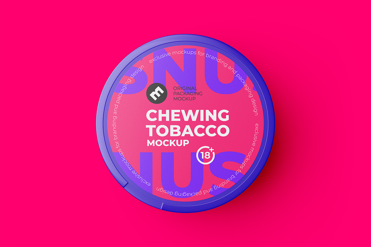 Snus Chewing Tobacco one lock 4 PSD, a Packaging Mockup by easymock 2 (Photo 13 of 15)