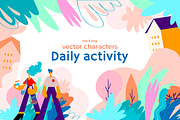 Cartoon characters on daily activity, a Person Illustration by PixelAesthetic (Thumbnail 1 of 7)