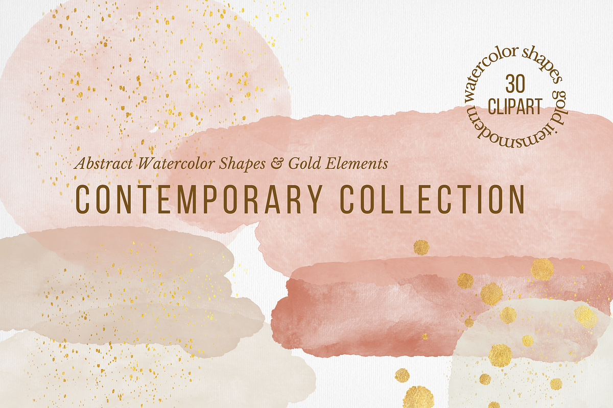 Contemporary Shapes and Gold Clipart, a Texture Graphic by Minky Moo Creations (Photo 1 of 14)