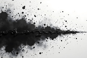 Monochrome Black and White Ink Splas, a Photo by LOGOCREATIVE