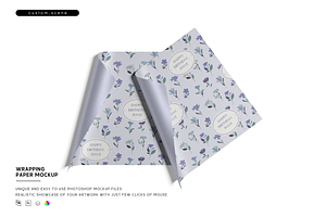 Gift Wrapping Paper Mockup, a Packaging Mockup by Custom.scene