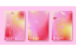 Spring posters set with pastel, an Object Illustration by art PVP - market