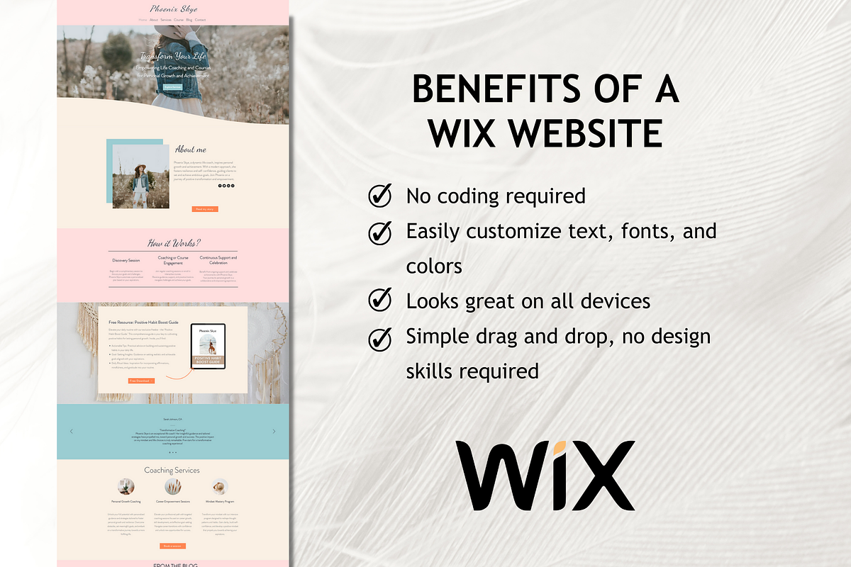 Coaching Wix Website Template, a Wix Template by Mindful Digital Co. (Photo 7 of 10)
