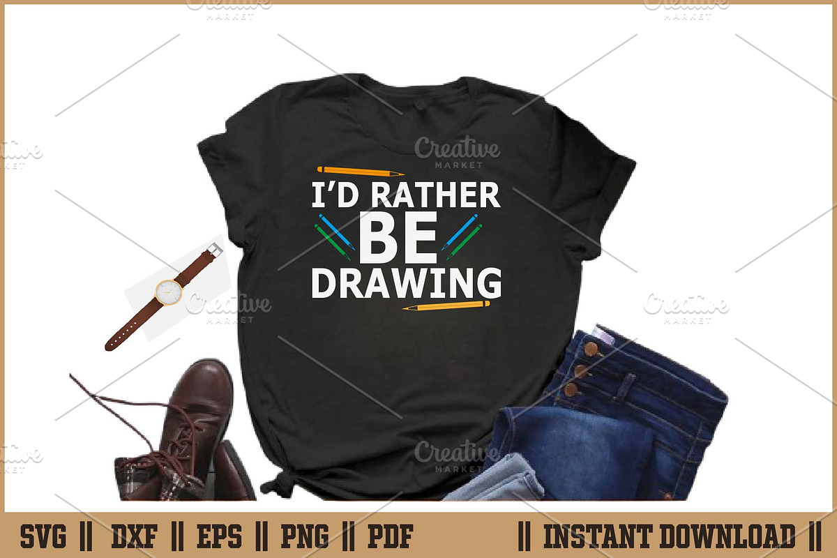 Funny I’d Rather Be Drawing SVG, a Work Illustration by Handy Arts Studio (Photo 2 of 3)