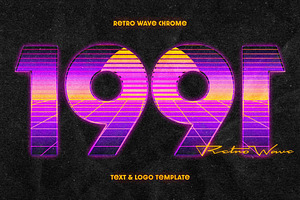 1991 Retro Chrome Text Effect, a Layer Style Add-On by Design Squad