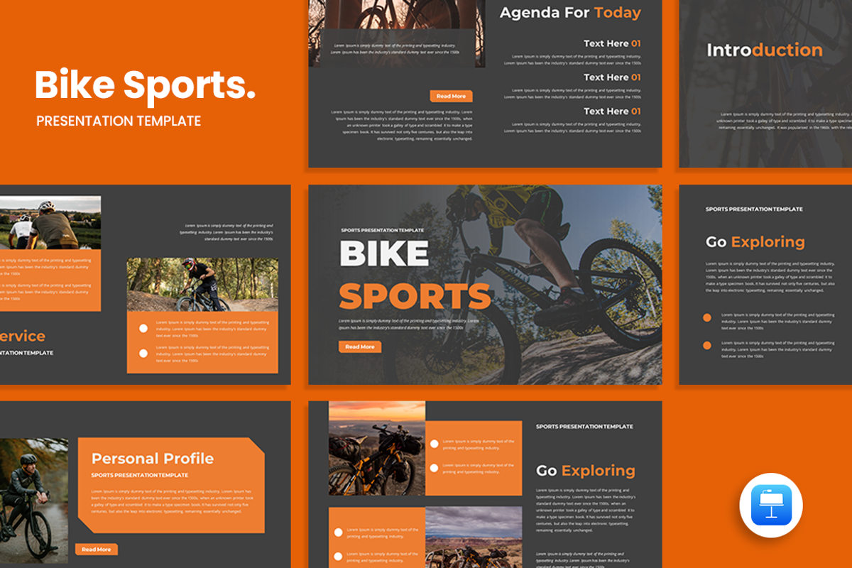 Bike Sports - Keynote Template, a Presentation Template by QR Design Studio (Photo 1 of 3)