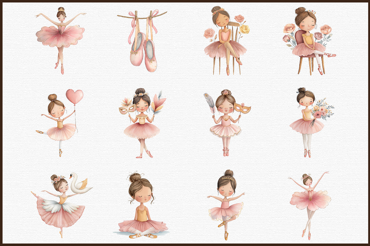 Watercolor Blush Pink Ballerina Clip, an Illustration by Sublimation Artist (Photo 3 of 6)