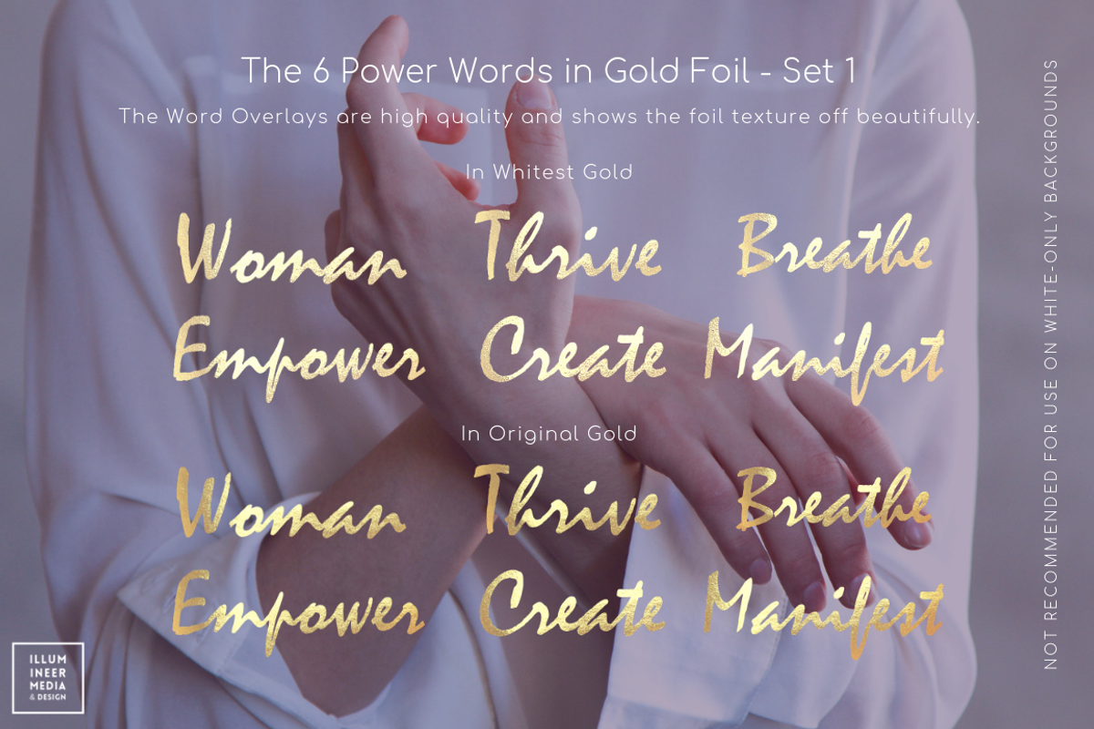 Gold Foil Power Words & Mandalas, an Object Graphic by Illumineer Media & Design (Photo 4 of 6)