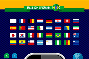 Hand with Brazil soccer app