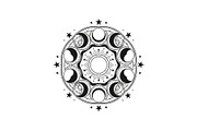 Moon Phase Mandala SVG Bundle, an Illustration by yasushie (Thumbnail 2 of 31)
