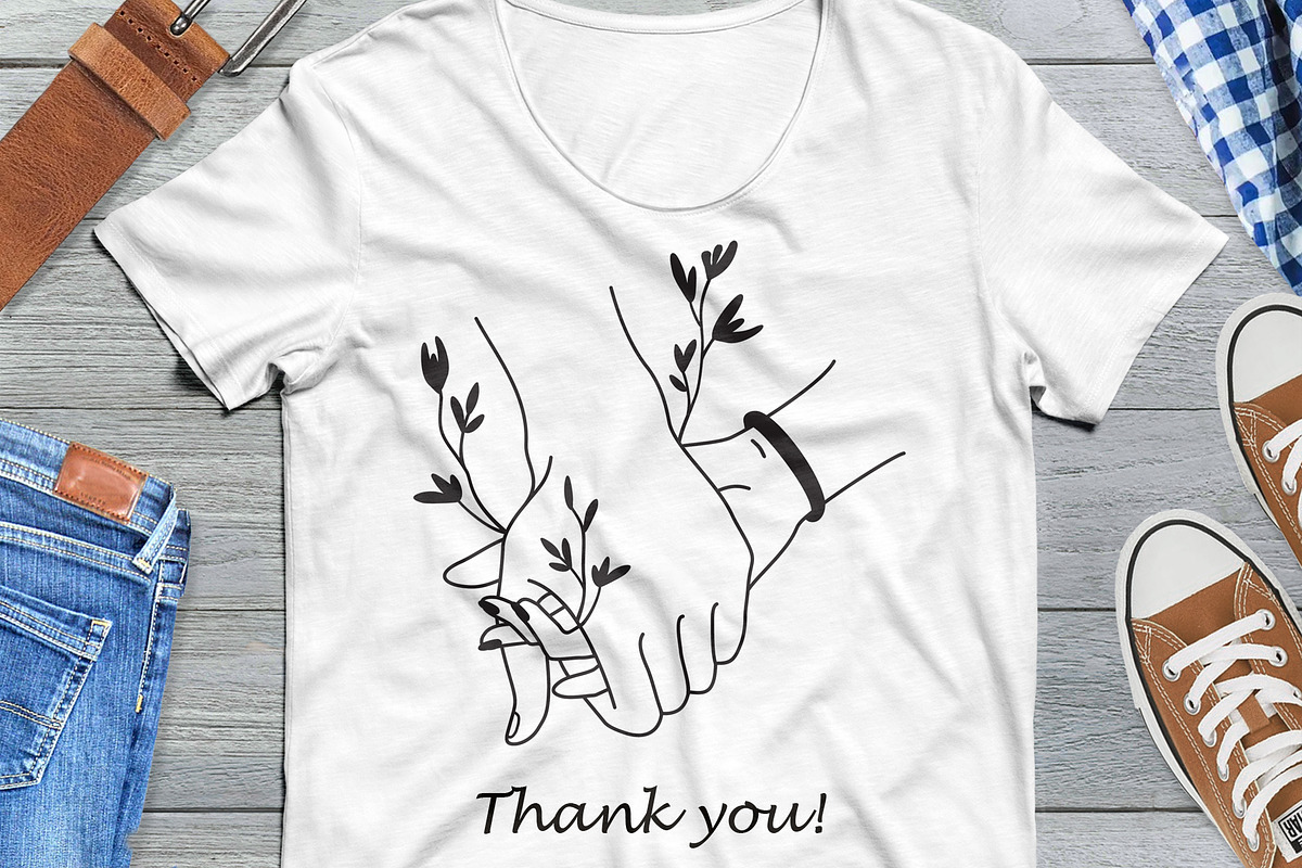 Couple in love hold hands. Line art, an Illustration by Live line (Photo 5 of 5)