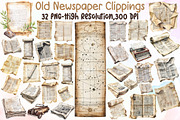 Old Newspaper Clippings Clipart, an Illustration by Sublimation Artist (Thumbnail 1 of 6)