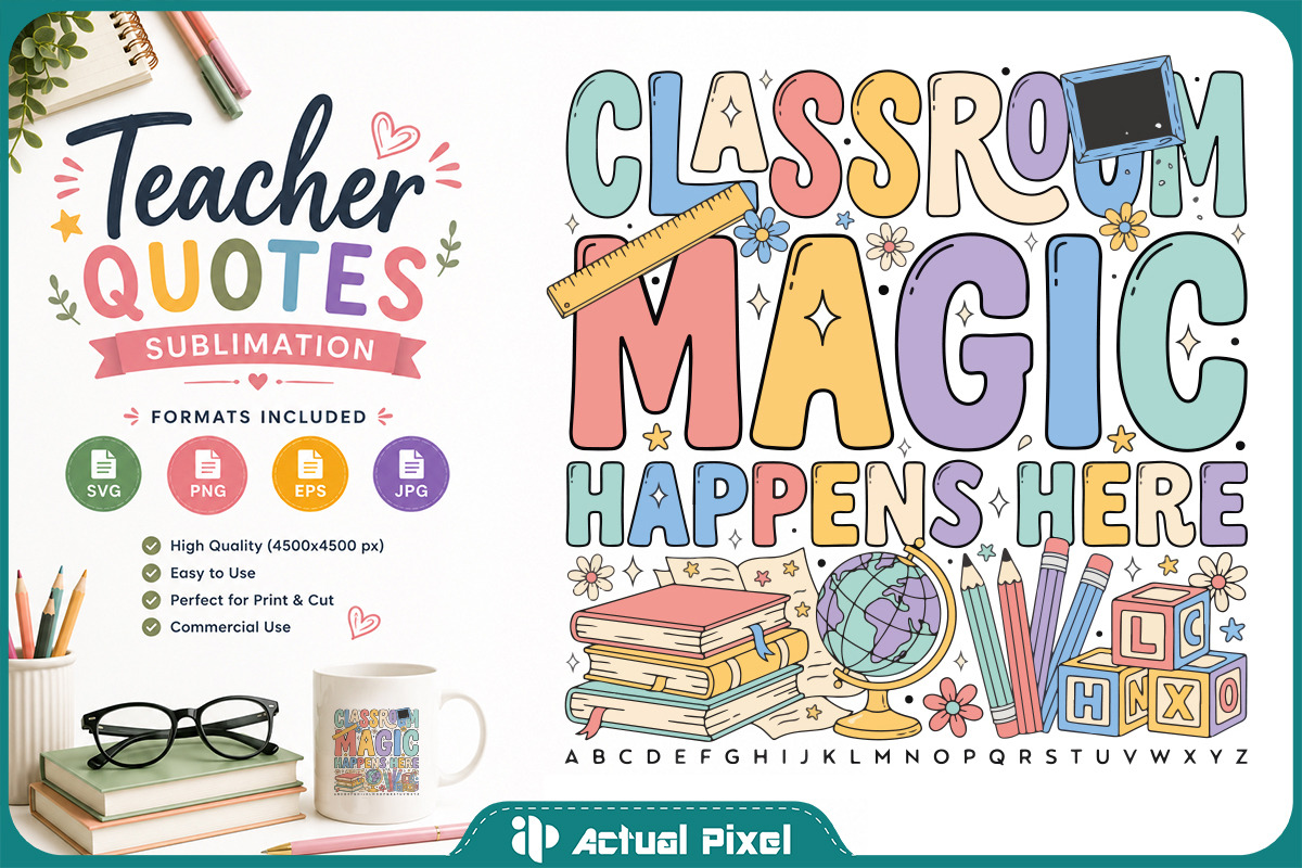 Teacher Quotes Sublimation Bundle, an Education Illustration by Actual Pixel (Photo 15 of 18)