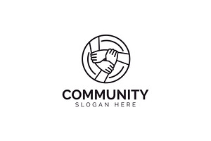 Hand community logo design template
