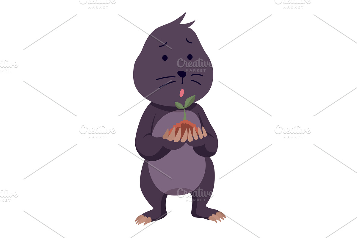 Vector cartoon mole with a small, an Animal Illustration by the8monkey