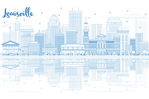 Outline Louisville Skyline, a Person Illustration by Booblgum