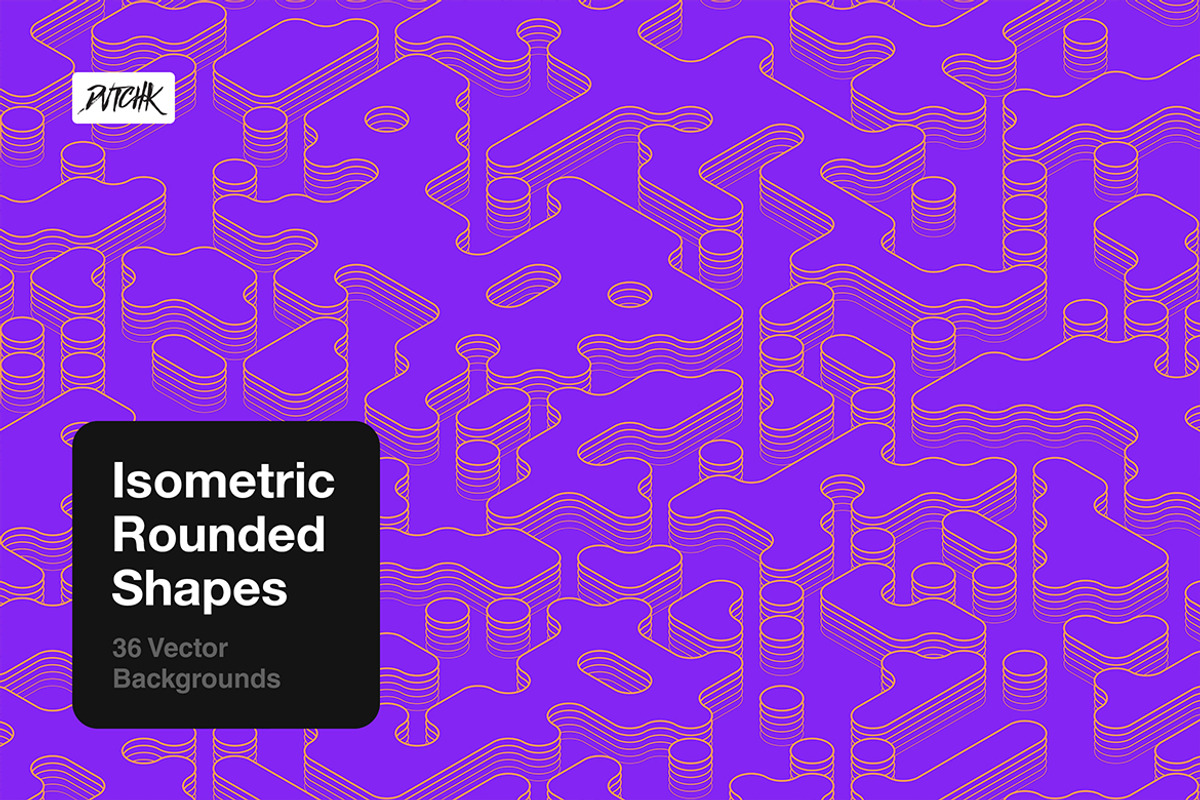 Isometric Rounded Shapes, a Background Graphic by dvtchk (Photo 4 of 15)