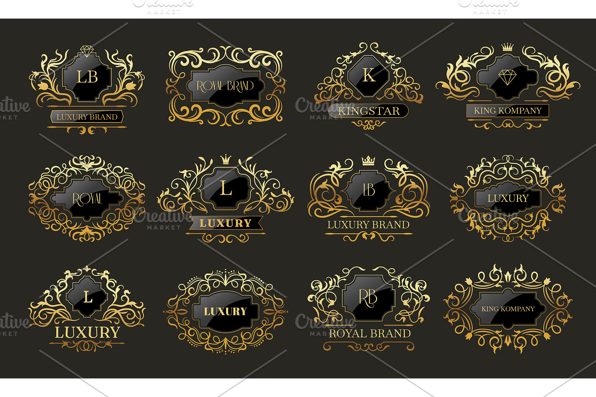 Luxury badges. Decorative logo, an Illustration by Onyx