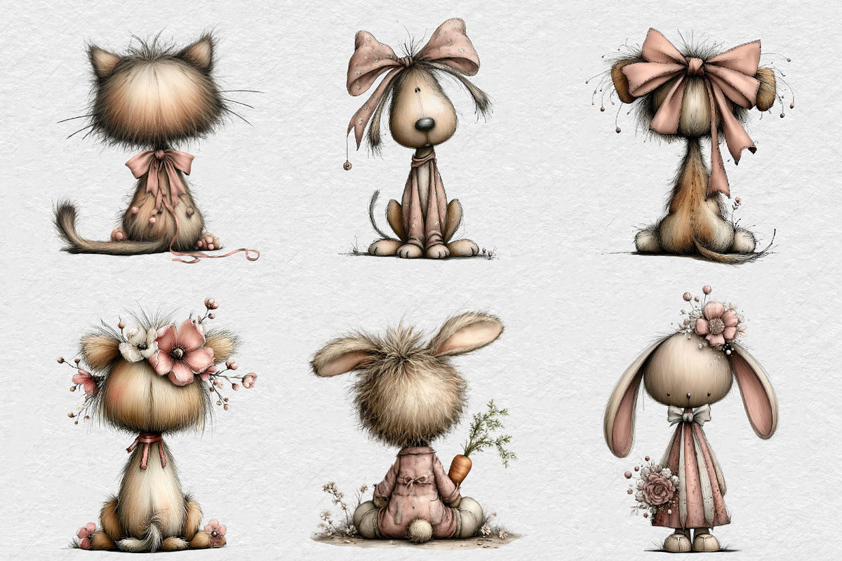 Whimsical Spring Back View Animal, an Illustration by DreamCafeArt (Photo 5 of 6)