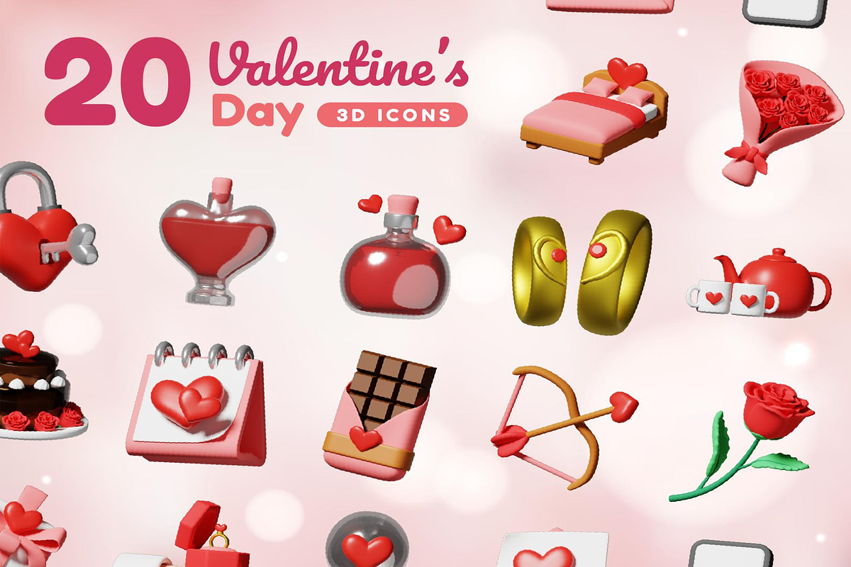 Valentine 3D, an Object Illustration by Lumina_ui_ux202 (Photo 7 of 8)