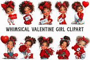 Whimsical Valentine Girl Clipart, an Illustration by Libby Wishes (Thumbnail 2 of 6)