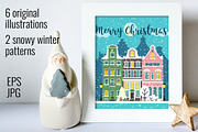Christmas city street landscapes, a Decorative Illustration by Primula`s shop (Thumbnail 2 of 7)
