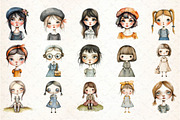 Retro Girls Clipart Bundle, an Illustration by DreamCafeArt (Thumbnail 2 of 5)