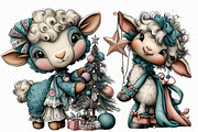Whimsical Christmas Lamb Clipart, an Illustration by cherrydesign (Thumbnail 2 of 3)