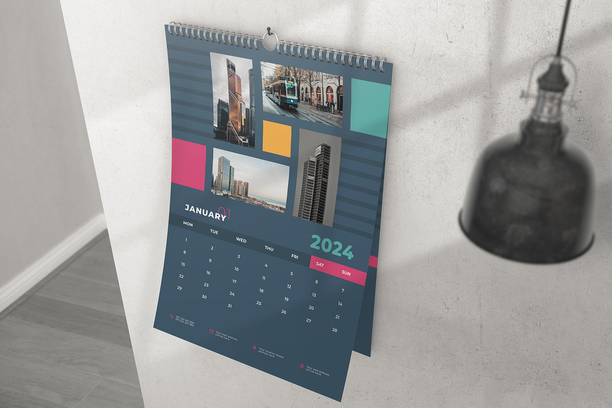 Wall Calendar 2024, a Print Template by Uiparvin (Photo 2 of 2)