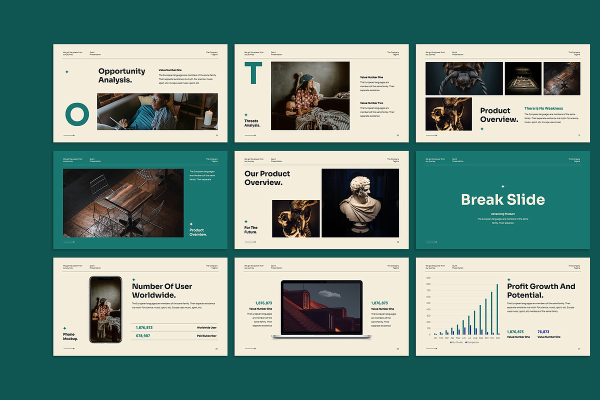 Quint Pitch Deck Keynote, a Presentation Template by Neermana (Photo 4 of 5)