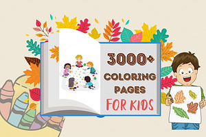 3000+ Kids Coloring Pages Bundle, an Object Graphic by ThePhoton