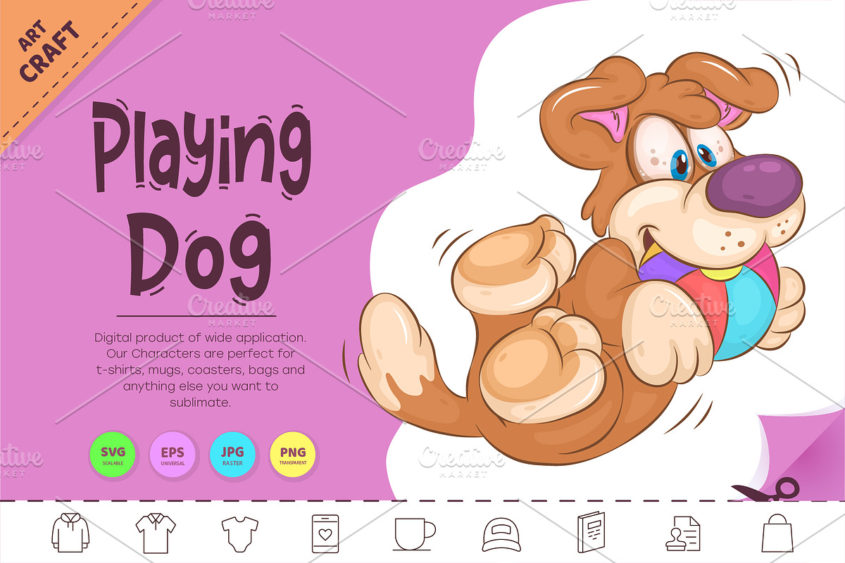 Playing Cartoon Dog. Clipart., an Animal Illustration by KENO Mascots (Photo 1 of 3)