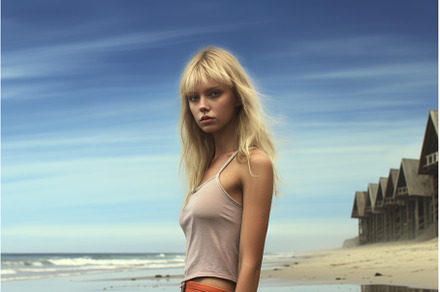 Radiant Blonde woman pool relax, a Person Photo by Ylivdesign