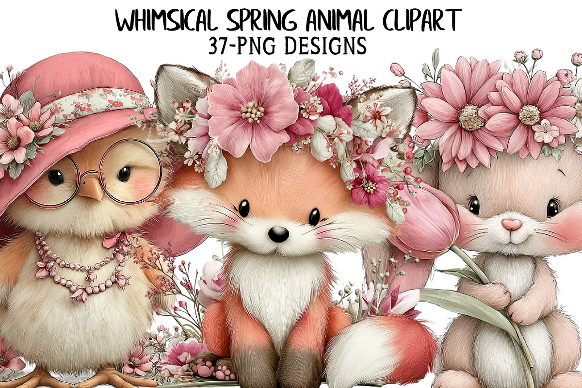 Whimsical Spring Animal Clipart, an Illustration by Daily.Designs (Photo 1 of 8)