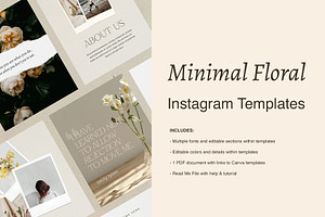 Minimal Floral Instagram Templates