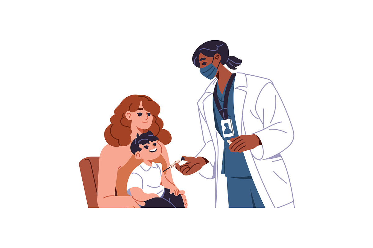 Vaccination of people set, a Healthcare Illustration by PaperTrident (Photo 4 of 8)