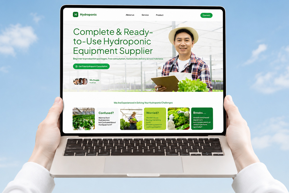 Hydroponic Landing Page Template, a Landing Page Template by Font Kingdom (Photo 2 of 5)