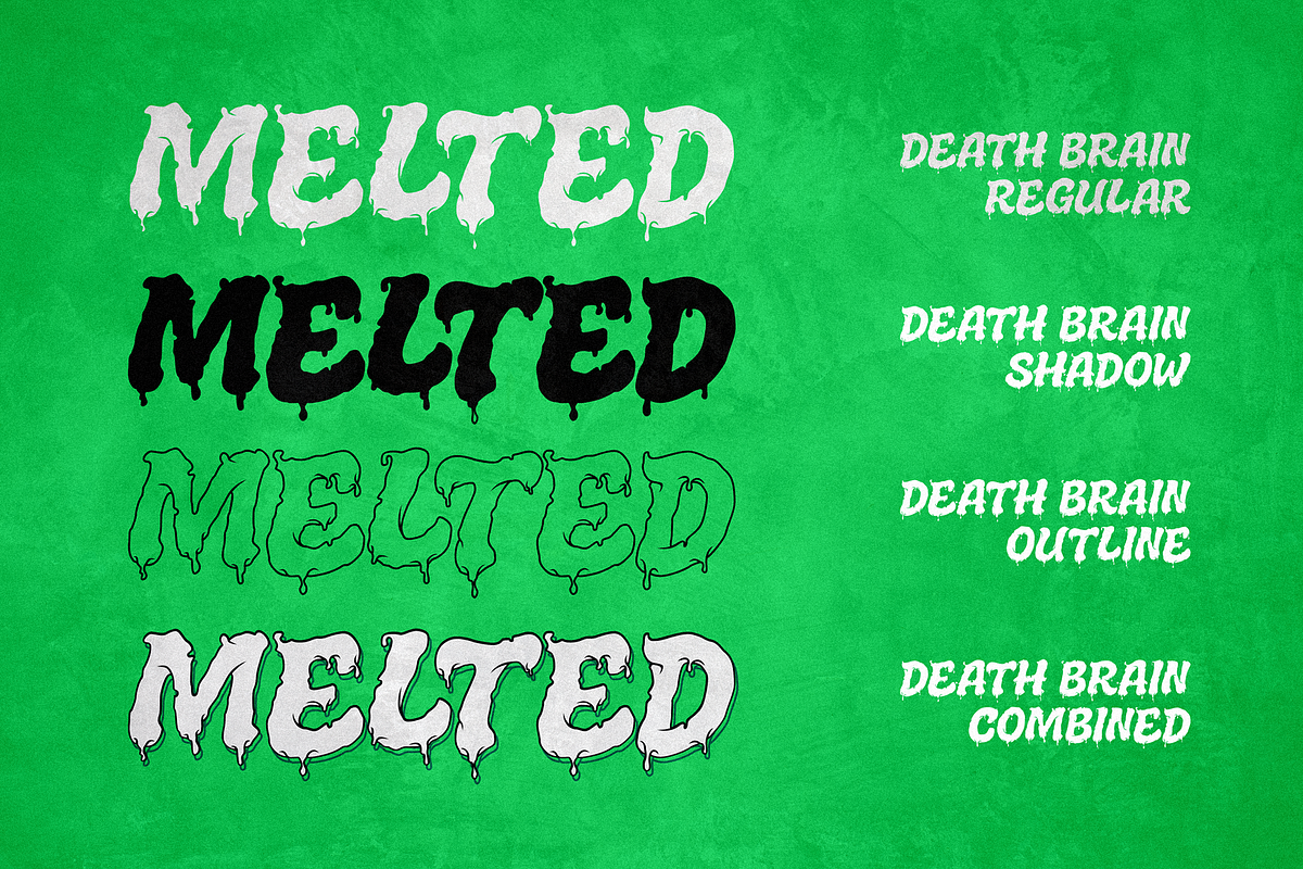 Melted Brain – Layered Dripping Font, a Handwritten Font by figuree studio (Photo 4 of 10)