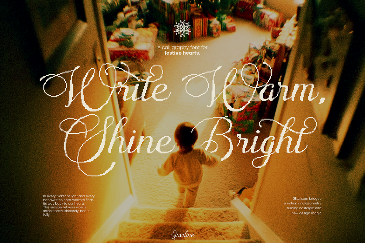 Glitchpen - Pixelated Swash Font, a Script Font by Inviline.co (Photo 13 of 13)