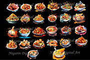 Watercolor Chinese Food Clollection, a Pattern Graphic by Negarin Digital Art (Thumbnail 4 of 10)