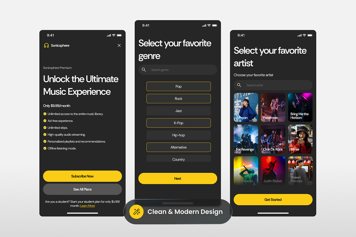 Music Streaming Mobile App, a Websites & App Template by SLAB! Design (Photo 3 of 5)