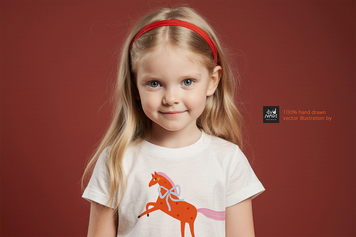 New Year Horses Clipart & Patterns, a Seasonal Illustration by avdnadi (Photo 7 of 13)