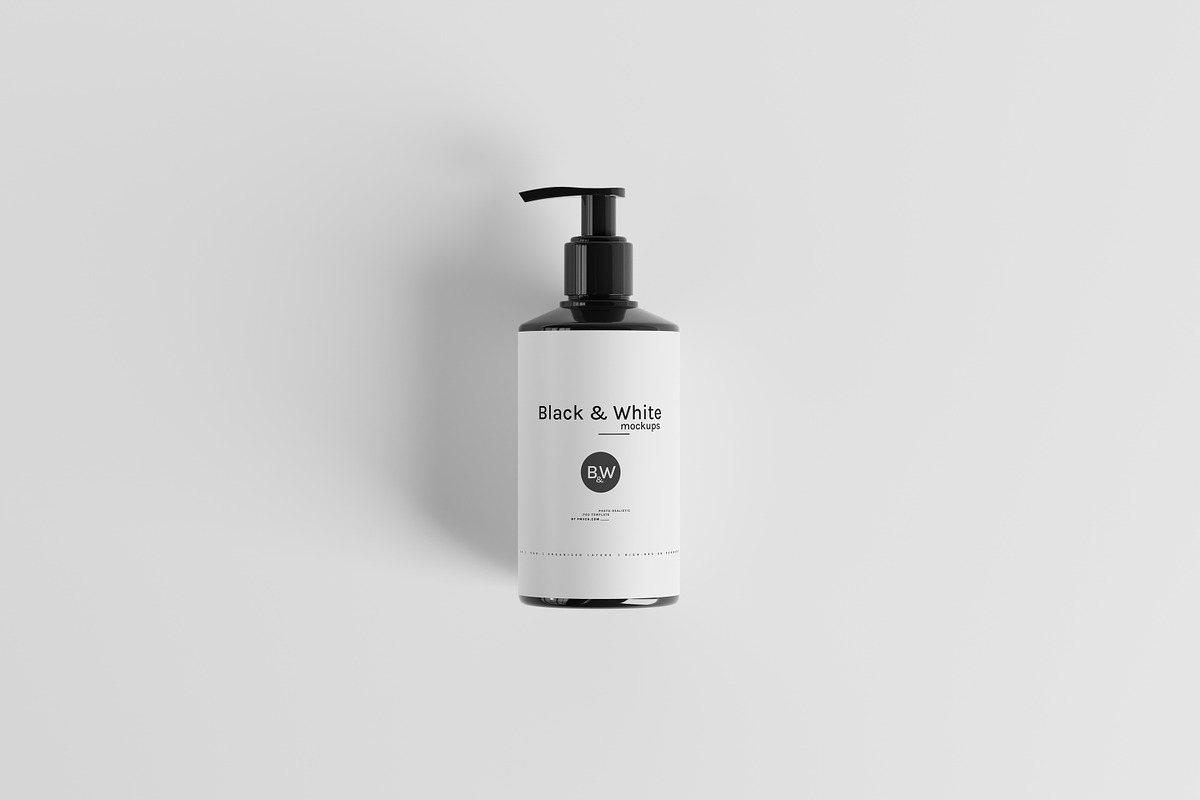 Black & White Mockups - Pump Bottles, a Packaging Mockup by pmvch (Photo 30 of 160)
